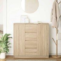 Berkfield Home Sideboard with Drawers Sonoma Oak 100.5x35x98.5 cm Engineered Wood in Light Tan
