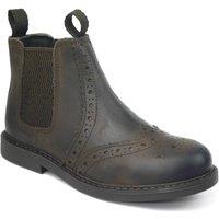 Frank James Cheltenham Leather Brogue Chelsea Boots in Chocolate | Size: Infant 9