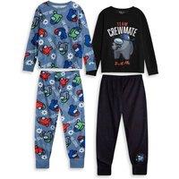 Among Us Boy's Multi-Pack of 2 Long Sleeve Long Leg Pyjama Set | Multicoloured | Size: 11-12 Years