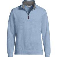 Lands' End Men's Bedford Quarter Zip Jumper in Mid Blue | Size: XL