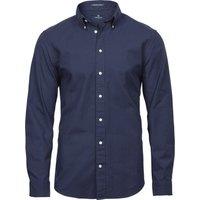 TEE JAYS Men's Perfect Long Sleeve Oxford Shirt in Navy | Size: 4XL