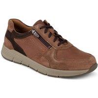 Pavers Men's Leather Zip & Lace Fasten Casual Shoes in Brown | Size: 11