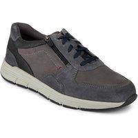 Pavers Men's Leather Zip & Lace Fasten Casual Shoes in Grey | Size: 10