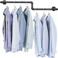 Dprodo Wall Mounted Clothes Rack, 100cm (1 Pack or 2 Packs) in Black