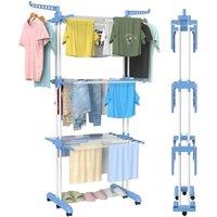 Dprodo 4-Tier Laundry Drying Rack in Blue