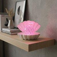 Garden Greatness Pearlescent Clam Shell Glitter Lamp in Beige