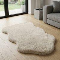 Garden Greatness Soft Touch Faux Fur Rug in Off-White | Size: 45 cm x 75 cm