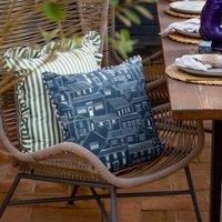 Wylder Abersoch Town Outdoor Cushion in Blue | Size: 45 cm x 45 cm