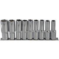 Bluespot Tools Deep Socket Set Of 9 Metric 1/2In Square Drive in Silver