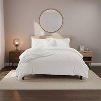 Snug City Super Soft Teddy Duvet Cover Set Heart Embossed Cozy Fleece Bedding in White | Size: Double