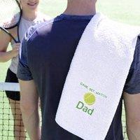 Duncan Stewart Personalised Tennis Towel in White