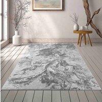 Desire Rugs Serenity Modern Abstract Area Rug - Flowing Water-Inspired Design for Living Room, Bedroom, Hallway in Grey | Size: 60 cm x 220 cm
