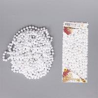Shatchi White Shiny Christmas Bead Chain Metallic Garland Artificial Pearls Tinsel For Tree Hanging Decorations
