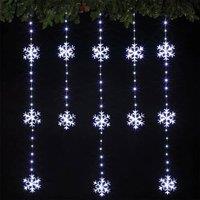 Voltico Snowflake Curtain Lights 234 White LED 0.9x1.2m in Cool White | Size: 10m