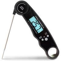 Keplin Meat Thermometer - Instant Read Food Thermometer with Backlight LCD in Black