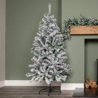 Samuel Alexander 5ft (1.5m) Snow Flocked Artificial Christmas Tree with Green Metal Stand & 285 Tips