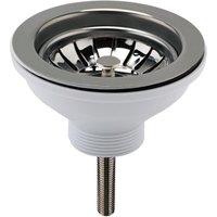 Balterley Fireclay Kitchen Sink Basket Strainer Waste Brushed Pewter 90mm in Silver