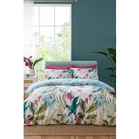 Catherine Lansfield Aruba Tropical Floral Reversible Duvet Cover Set | Size: King