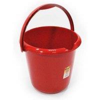 TML 13L Durable Plastic Household Bucket with Pouring Lip in Red