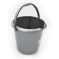 TML 13L Durable Plastic Household Bucket with Pouring Lip in Silver