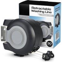 Tanness 30m Wall Mounted Twin Cable Retractable Washing Line- Black & Grey