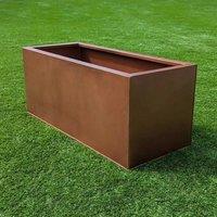 Woven Wood 70cm Zinc Galvanised Copper Trough Planter