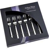 Arthur Price 'Horizon' Stainless Steel Set 6 Pastry Forks Gift Boxed Cutlery Set in Silver