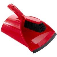 Leecroft SCOOPA Dustpan & Brush Stiff Red