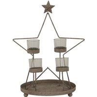 Hill Interiors Outline Star Candle Holder in Light Grey