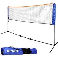 Oypla Large 5m Adjustable Foldable Badminton Tennis Volleyball Net in Blue