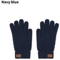 Havendro Navy blue Unisex Warm Thick Thermal Woolly Knitted Stretch Gloves