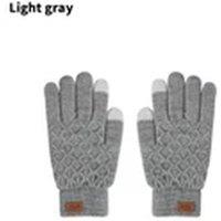 Havendro Light gray Unisex Warm Thick Thermal Woolly Knitted Stretch Gloves in Light Grey