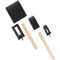 VOGREX 50pcs Foam Sponge Brushes Wood Handle Painting Craft in Black