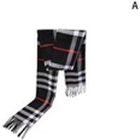 Havendro Black&Grey&White&Red Unisex Scarf Warm Winter Soft Striped Scarf