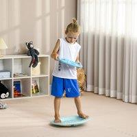 ZONEKIZ 2 in 1 Balance Board, Kids Wobble Board with Ball in Blue