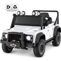 Costway Licensed Land Rover Defender Toy Car Electric 12V Kids Ride On Car in White