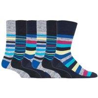 SOCKSHOP Gentle Grip Men's 6 Pack Elastic Cotton Socks for Poor Circulation in Dark Blue | Size: 6-11