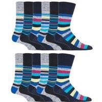 SOCKSHOP Gentle Grip Men's 12 Pairs Gentle Grip Loose Top Socks | Extra Wide Non Elastic Socks in Royal | Size: 6-11