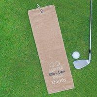 Duncan Stewart Men's Tri-Fold Golf Towel Embroidered With Cheeky Clean Your Balls Logo in Beige