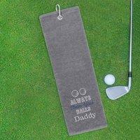 Duncan Stewart Men's Tri-Fold Golf Towel Embroidered With Cheeky Clean Your Balls Logo in Grey