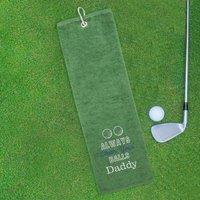 Duncan Stewart Men's Tri-Fold Golf Towel Embroidered With Cheeky Clean Your Balls Logo in Bottle Green