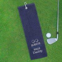 Duncan Stewart Men's Tri-Fold Golf Towel Embroidered With Cheeky Clean Your Balls Logo in Navy