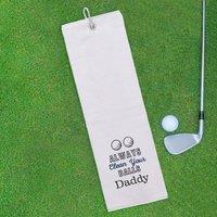 Duncan Stewart Men's Tri-Fold Golf Towel Embroidered With Cheeky Clean Your Balls Logo in White