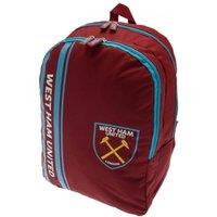 West Ham United FC Men's Crest Nylon Backpack with Zip & Adjustable Strap in Maroon