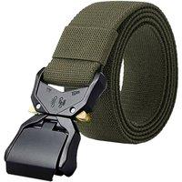 D555 Men's Heavy Duty Adjustable Stretch Webbing Belt with Quick Release Buckle in Green | Size: 3XL