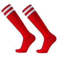 Floso Men's Striped Hockey Socks (Pack of 3) in Red | Size: 6-11