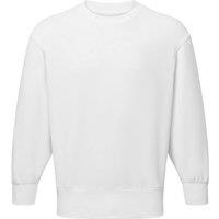 TriDri Men's Soft Touch Brushed Back Fleece Crew Neck Sweatshirt in White | Size: Large