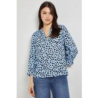 Dorothy Perkins Women's Blue Spot Printed Overhead Shirt | Size: 14