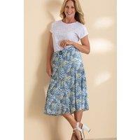 Anna Rose Women's Printed Pull On Skirt in Aqua | Size: 20