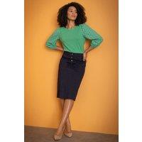 Klass. Women's Denim Skirt in Navy | Size: 22